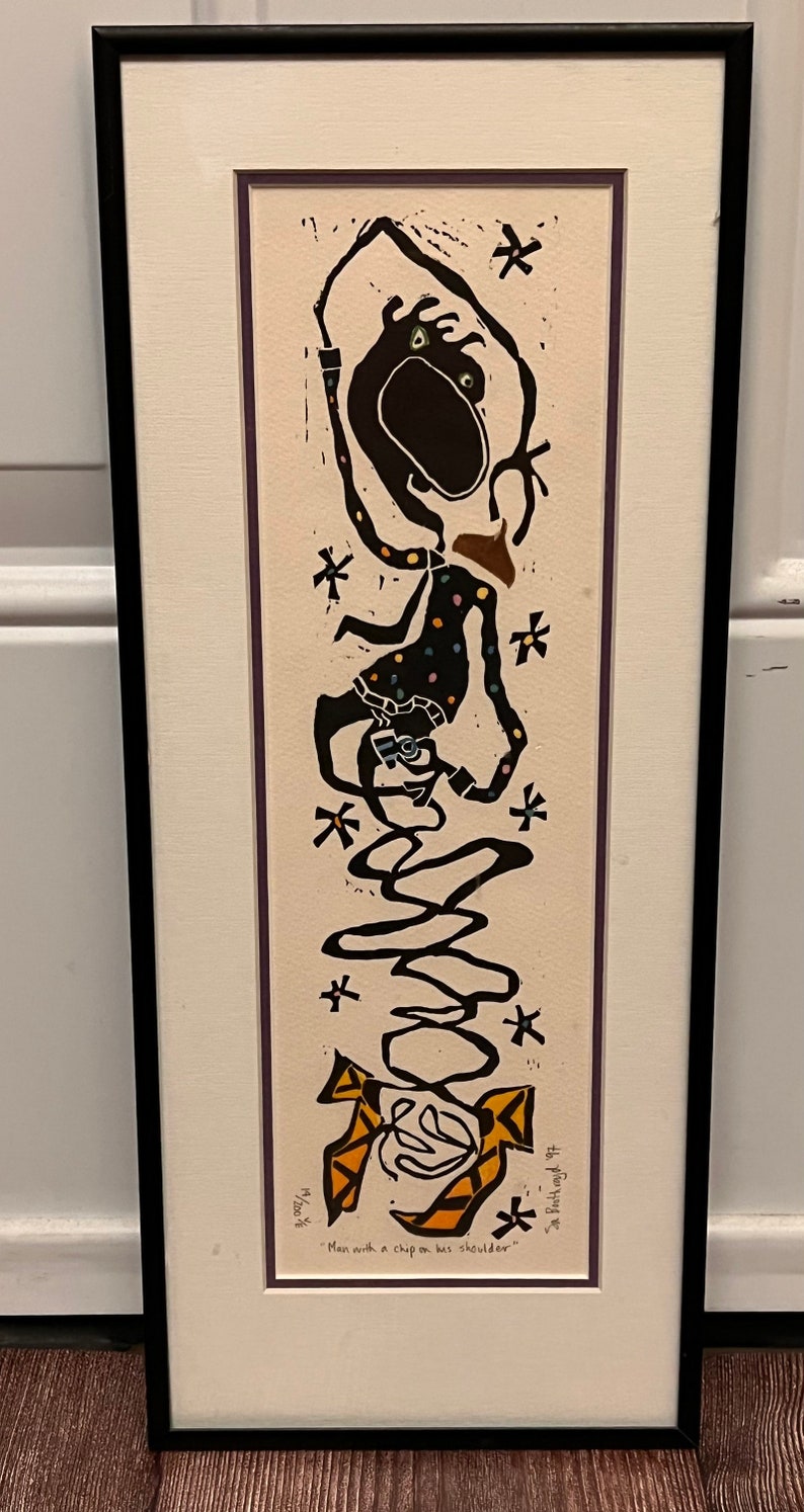 Sa Boothroyd Wall Art Hand Painted Whimsical Art man Etsy