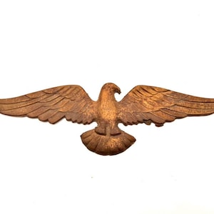 素朴な金属製アメリカンイーグルの銘板：手作りの屋外彫刻