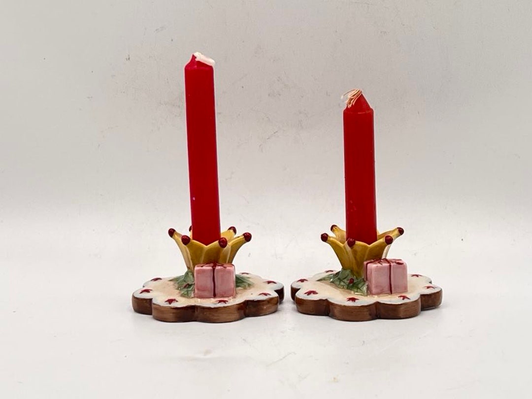 Vintage Villeroy & Boch Christmas Candle Holder Set of 2 Etsy