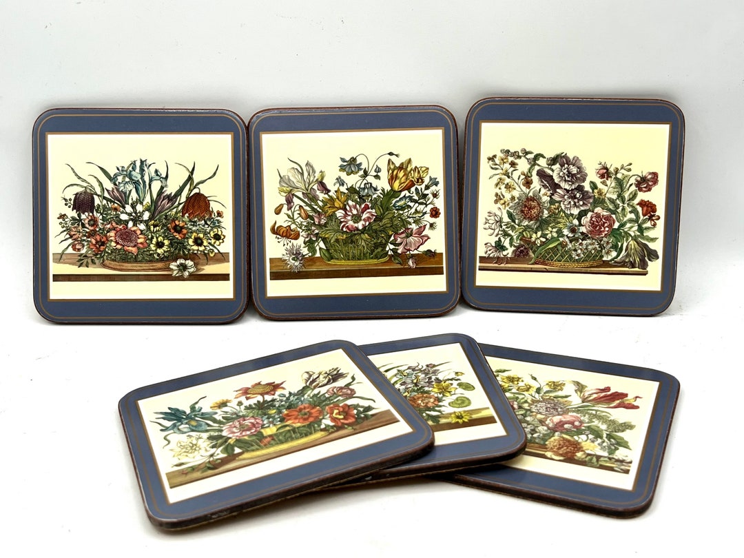 Vintage Cork Coasters Pimpernel Deluxe Finish Set of 6 Cork Etsy