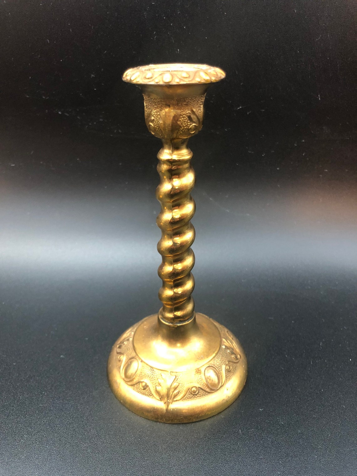 Vintage paar 19. Messing Gerste Twist Seamed Kerzenständer | Etsy