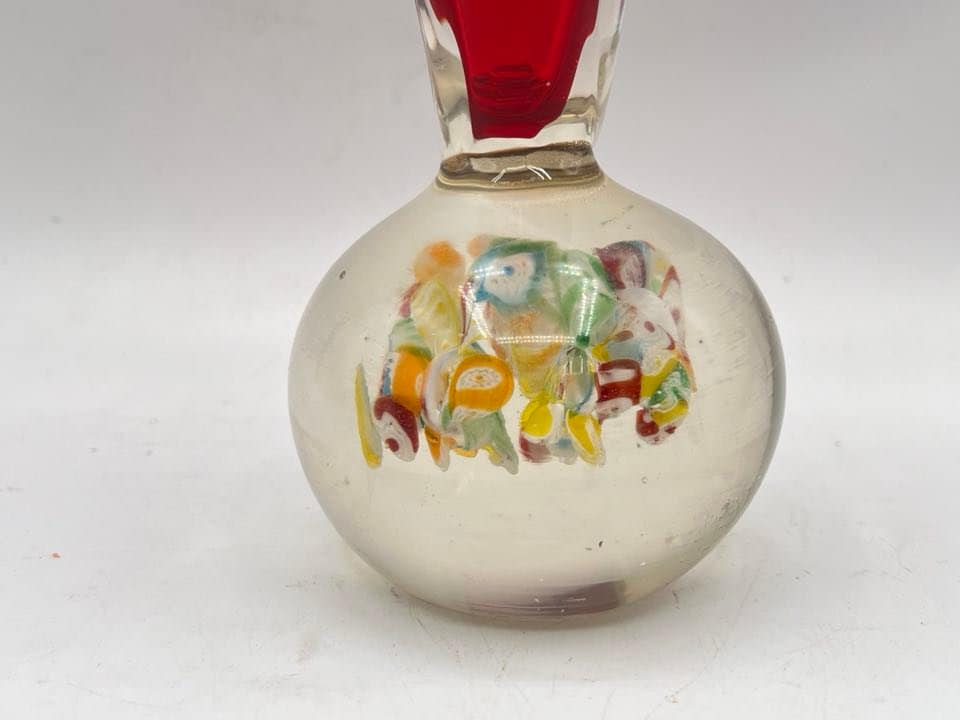 ムラーノ 金彩カラフル ミルフィオリ リボン付き 花瓶 高さ約12cm ムラーノ 金彩カラフル ミルフィオリ リボン付き 花瓶 高さ約12cm