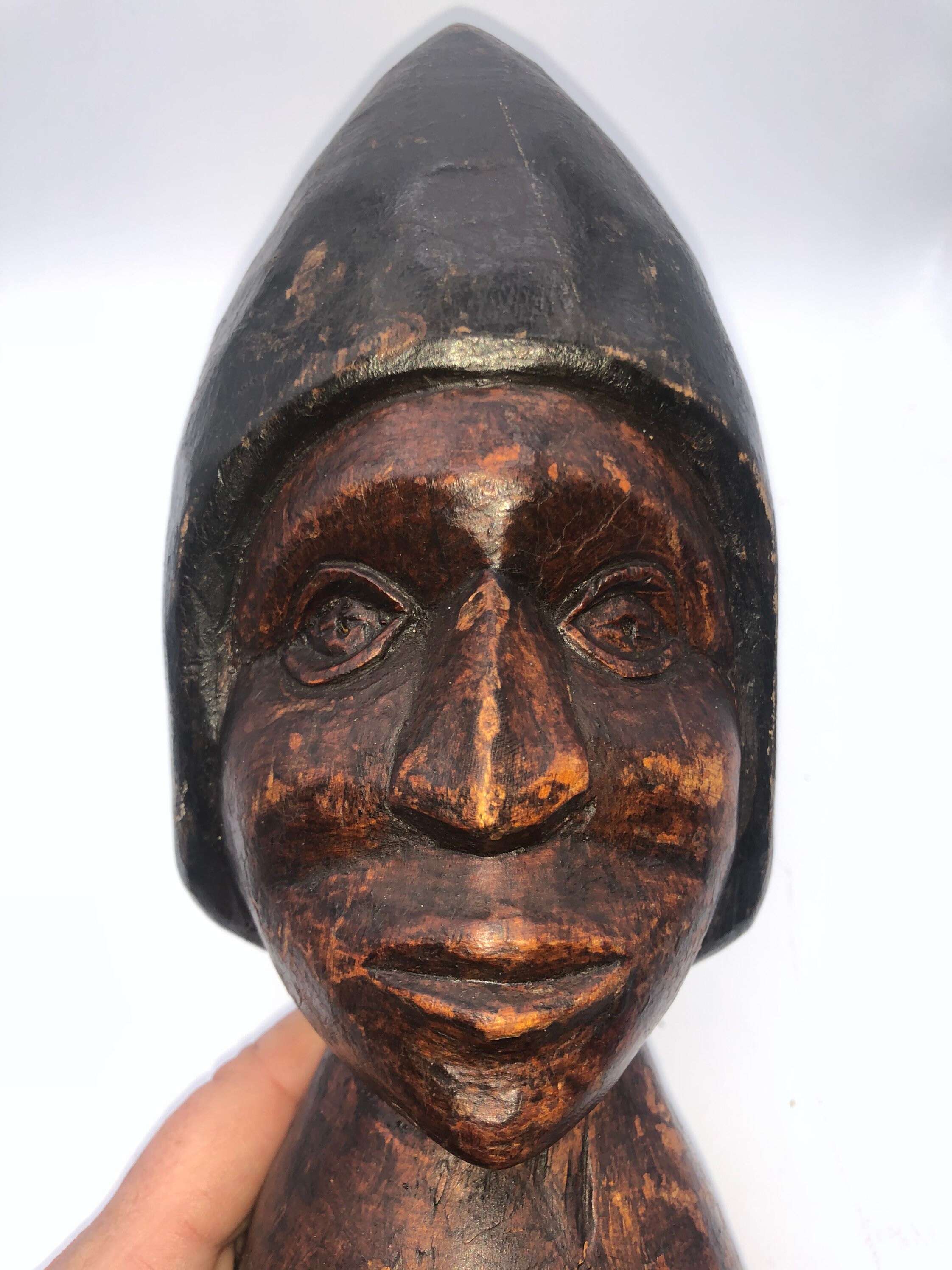 Vintage Wooden Head Hand Carved Tribal Warrior Primitive Etsy
