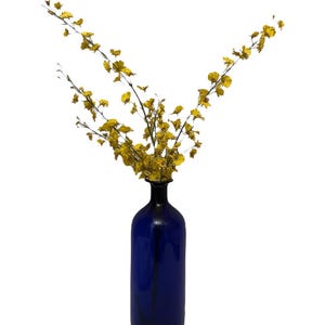 Vintage 16" Cobalt Blue Glass Vase, Glass Art, Blue Flower Vase, Large Blue Vase, Gift for Collector, Tall Silhouette Vase, Home Decor