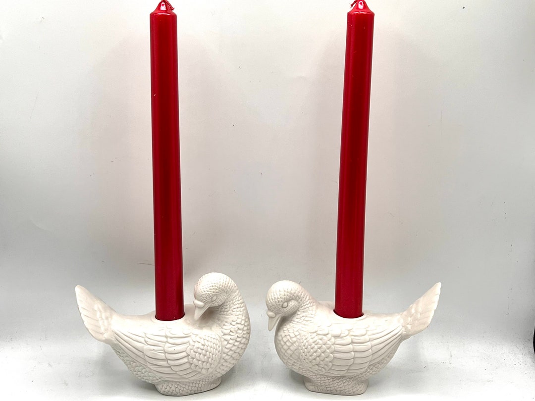 Vintage Bird Candle Holders Porcelain Bird Statue Taper Etsy