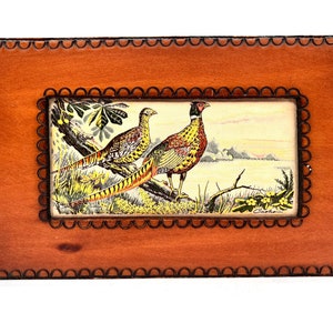 vintage J & J Cash’s Mens Card Box, Boîte à cigares en bois, Tobacciana, Collertor, Made in Poland, Gift For Him, Coventry Weavers Birds,, Faisan