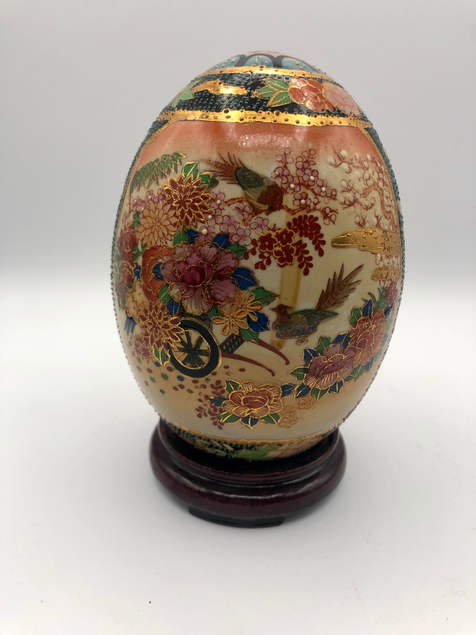 Vintage Royal Satsuma Ceramic Egg 7 Eggs Hand Painted Etsy