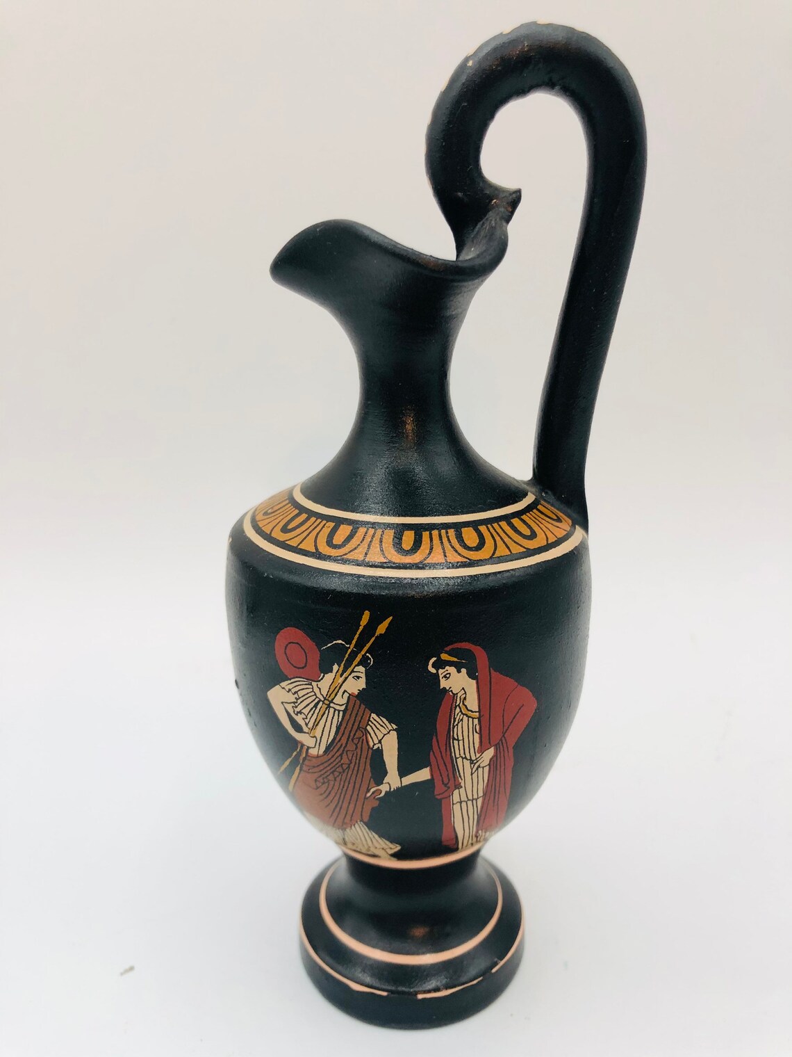 Greek Hand Painted Vase by D Vassilopoulos No 204 Paris Abduct Etsy