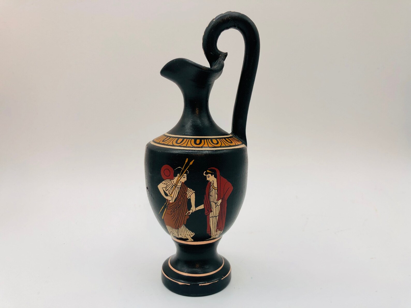 Greek Hand Painted Vase by D Vassilopoulos No 204 Paris Abduct Etsy
