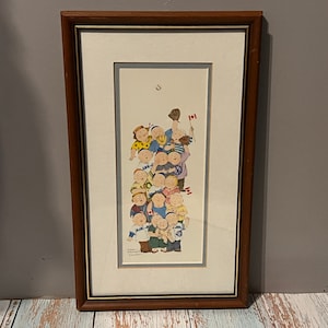 ダイアン・L・パターソンの水彩画「記念品」ウォールアート、カナディアン・ブルージェイズの試合の漫画プリント、額入りマット、ギャラリーウォールアート