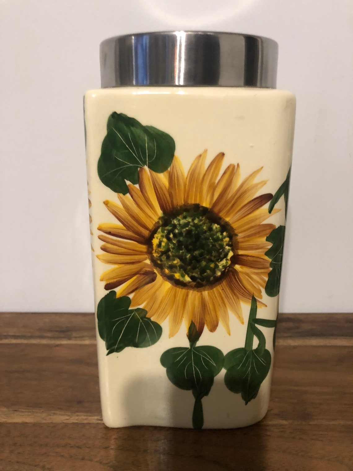 Ceramic Storage Canisters Set of 4 Sunflower Containers with Etsy