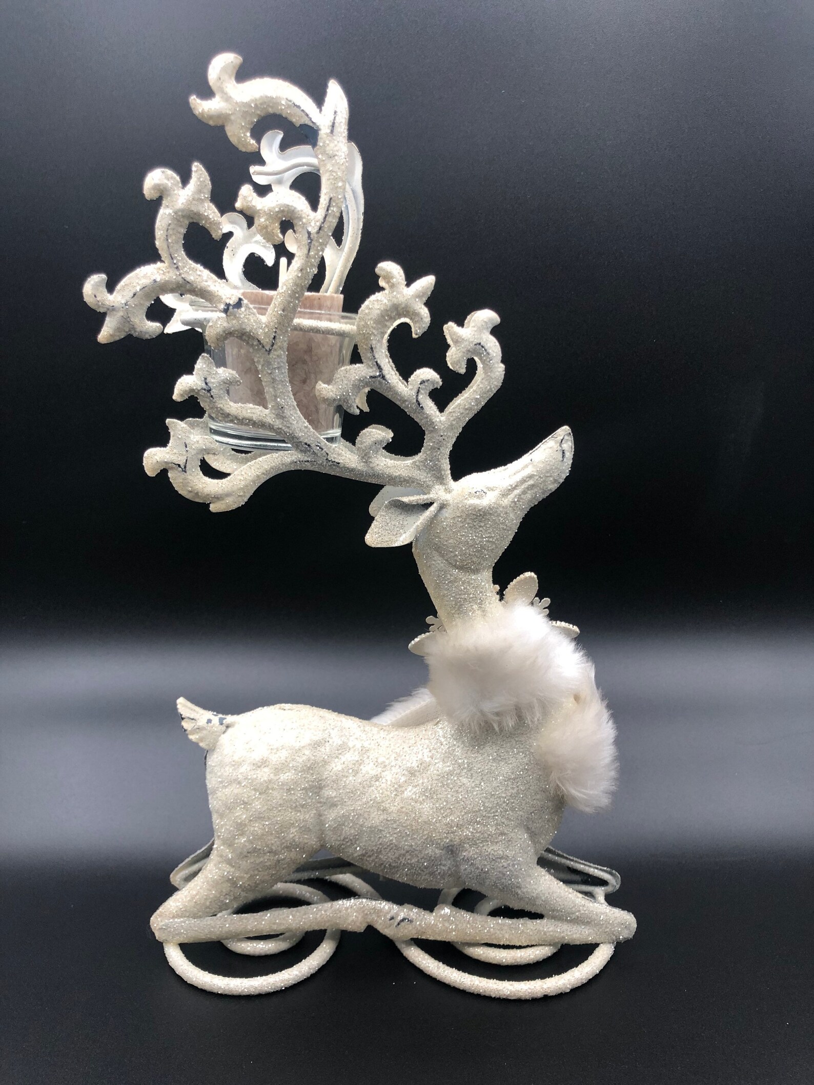 Vintage Metal Reindeer Kneeling Deer Tea Light Candle Etsy