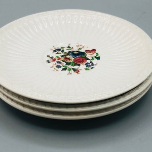 Vintage Wedgwood Plates, Conway AK8384 EDME, 5" Ceramic Plates, Set of 3, Made in England, 1930s  Dish, Colourful flowers