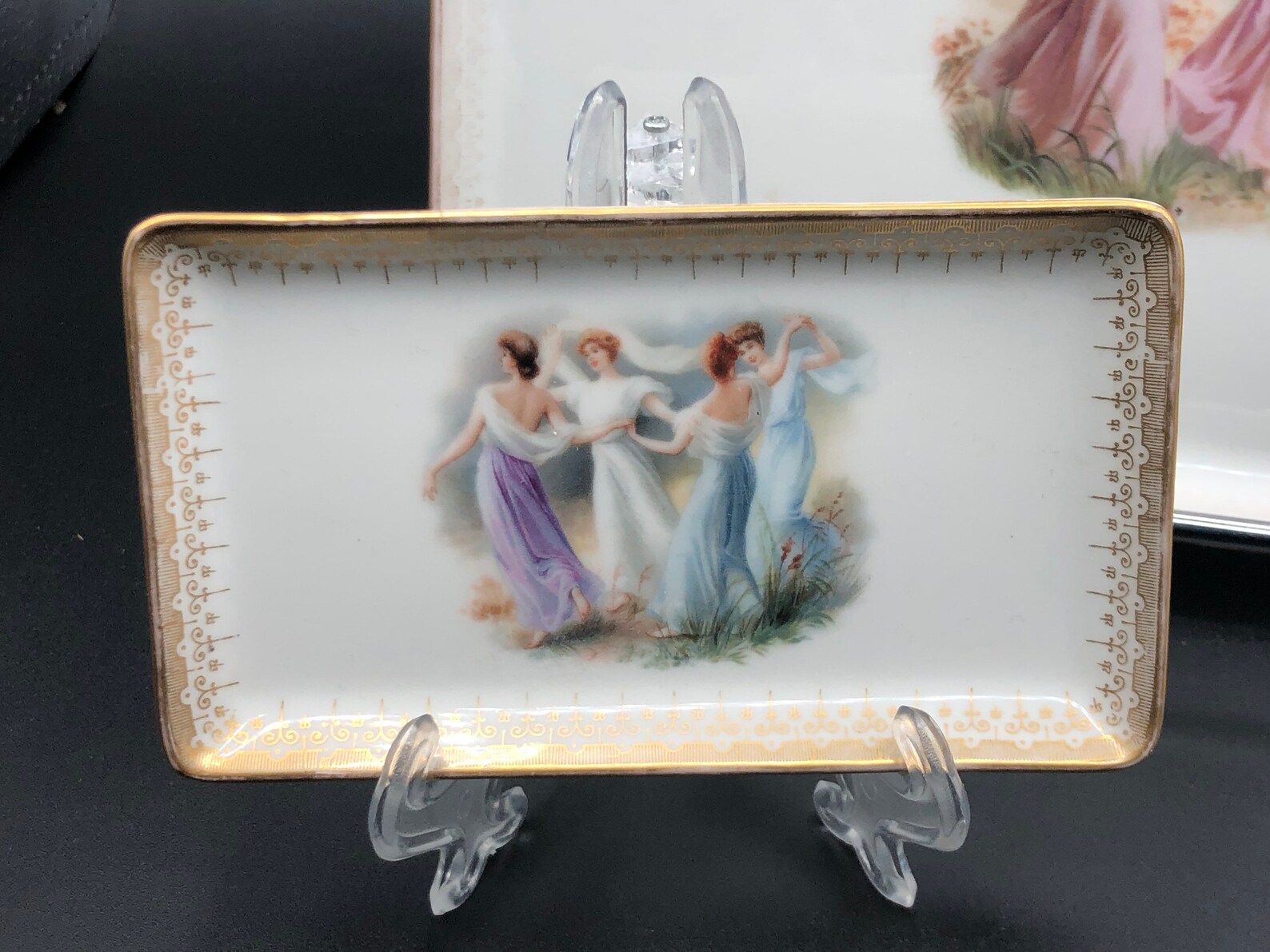 RARE LIMOGES T&V FRANCE Vanity Tray 5 Piece Bone China Gold Etsy