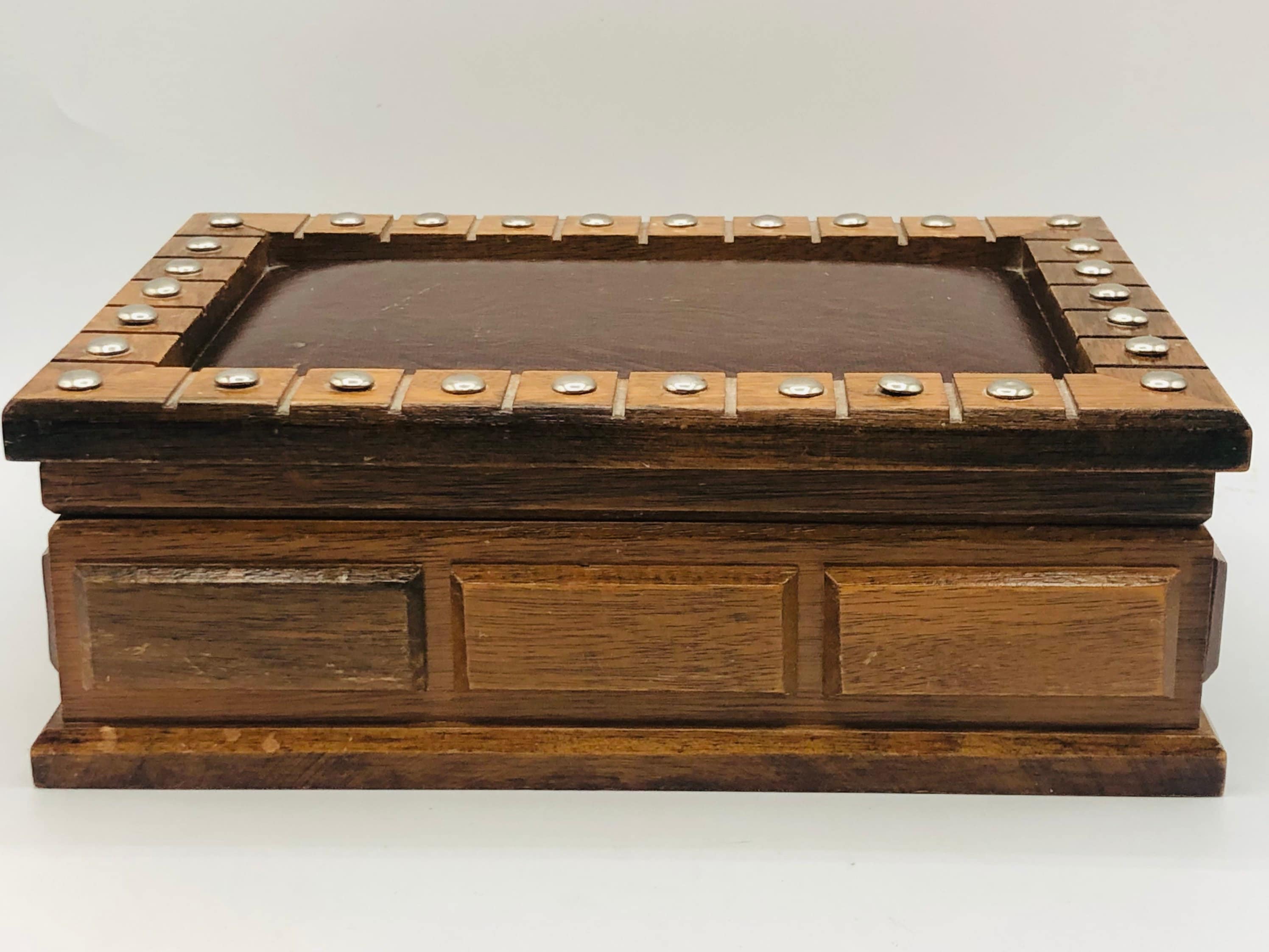 Vintage Mens Jewelry Box Gunther Mele 1977 Wood with Sivler Etsy