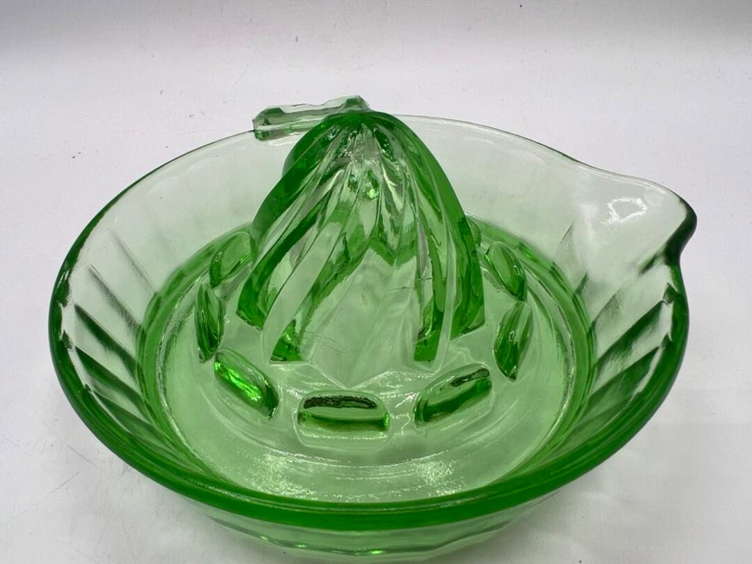 Vintage Citrus Juicer, Vaseline Glass, Uranium Glass, Depression Glass, Lemon Juicer