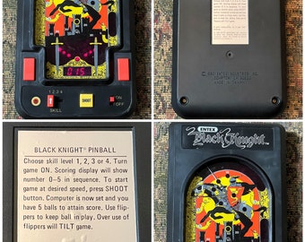 Super Rare, Entex BLACK KNIGHT PINBALL, Electronic Handheld Tabletop Video Game, The Holy Grail of Vintage Handheld Tabletop Games, Works!