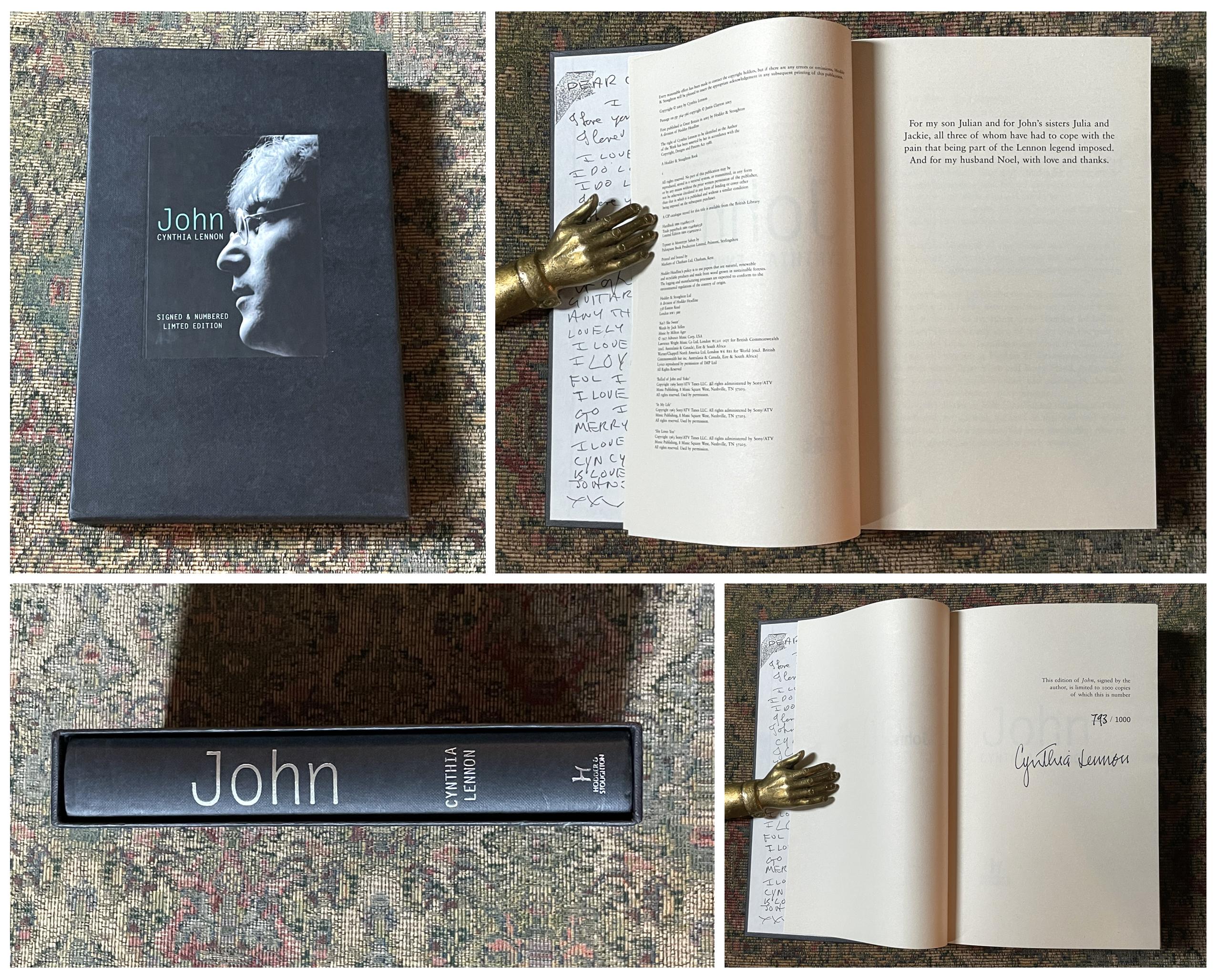 Rare, SIGNED and NUMBERED, "JOHN" by Cynthia Lennon, Limited Edition #793 of Only 1000 Made, Complete with Slipcase in Excellent Condition