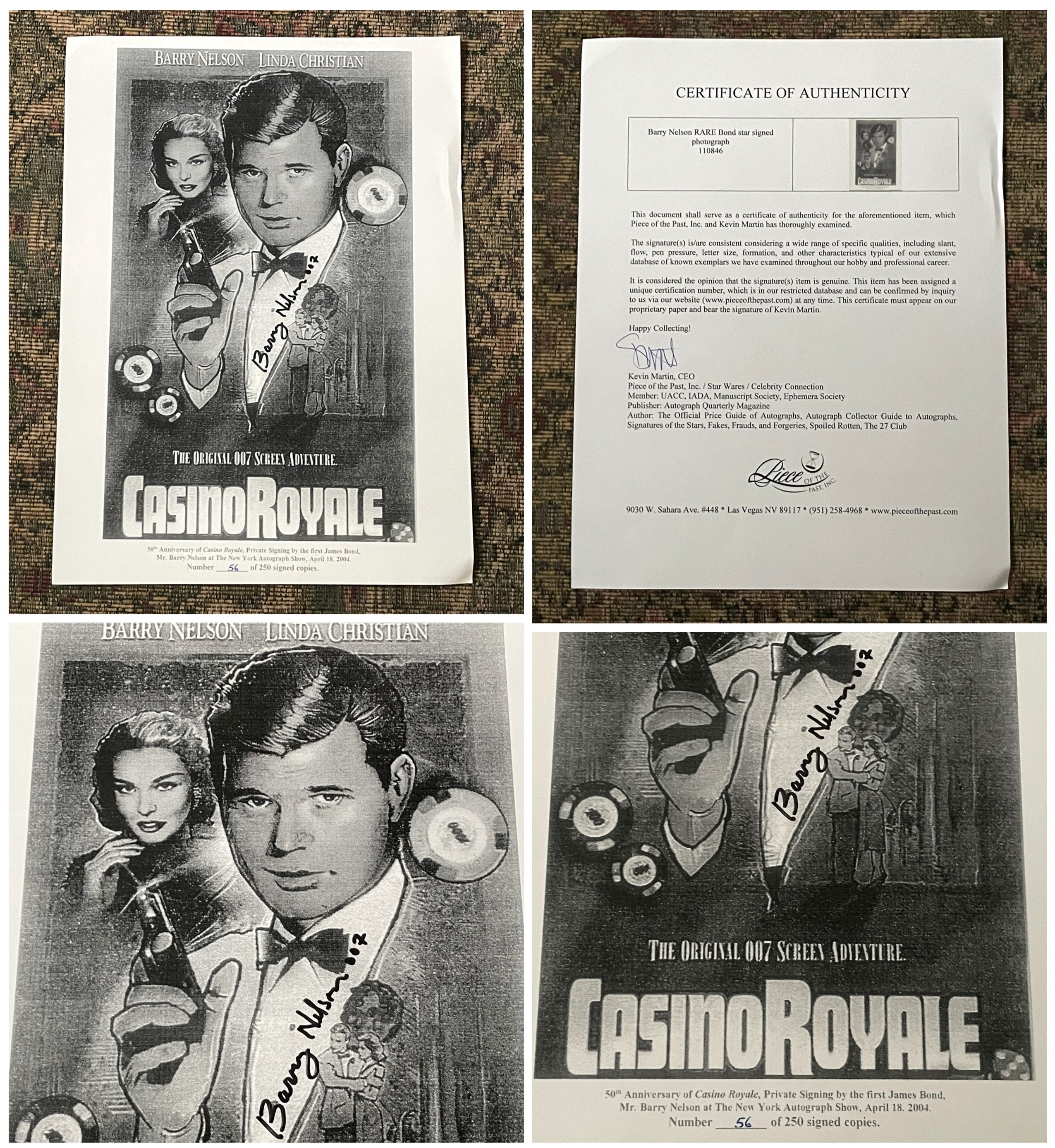 Rare Barry Nelson, the 1st James Bond, Signed, Numbered, #56/250