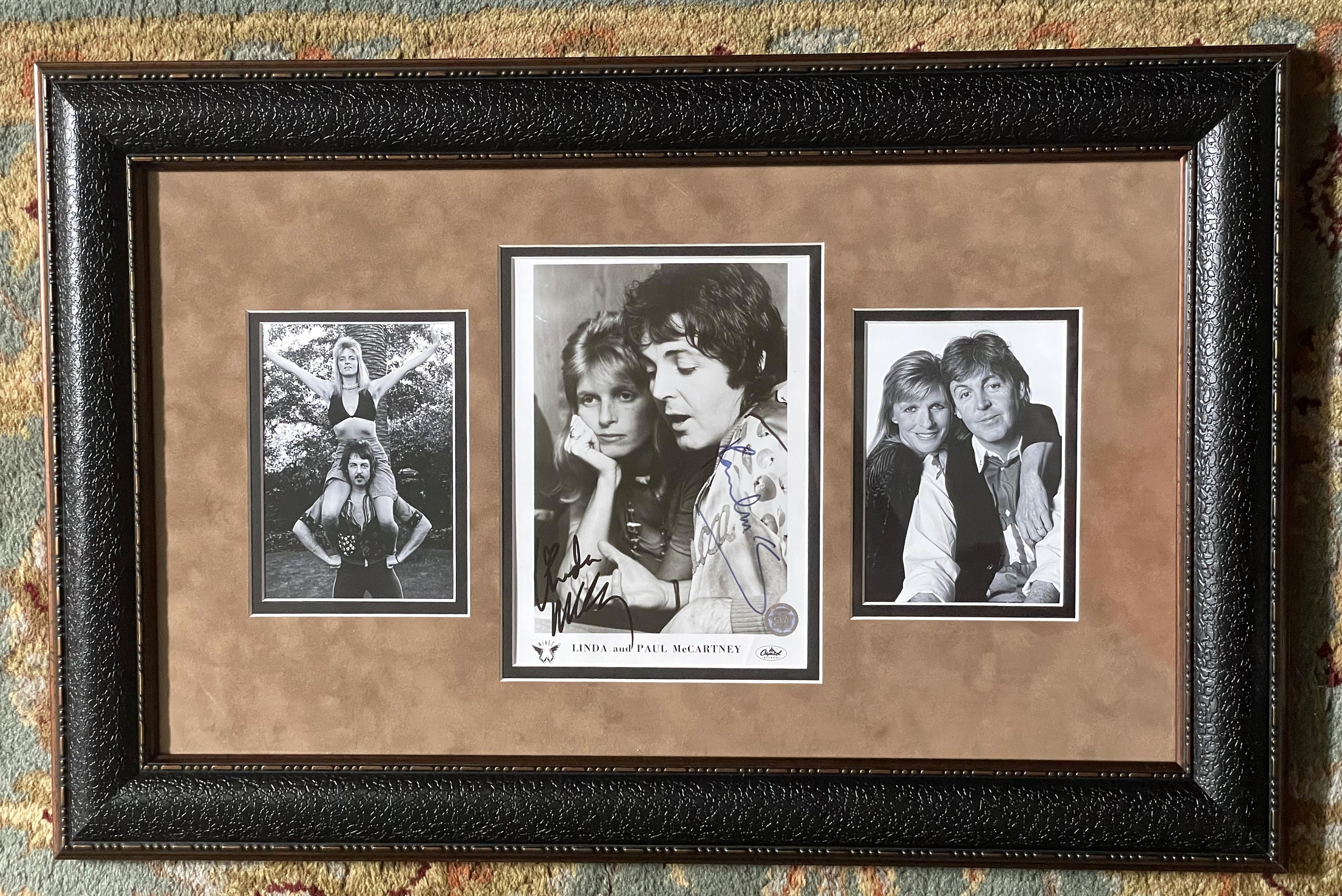 【希少】Paul & Linda McCartney 直筆サイン入りアートワーク Linda Mccartney & Paul Mccartney of the Beatles, Boldly SIGNED