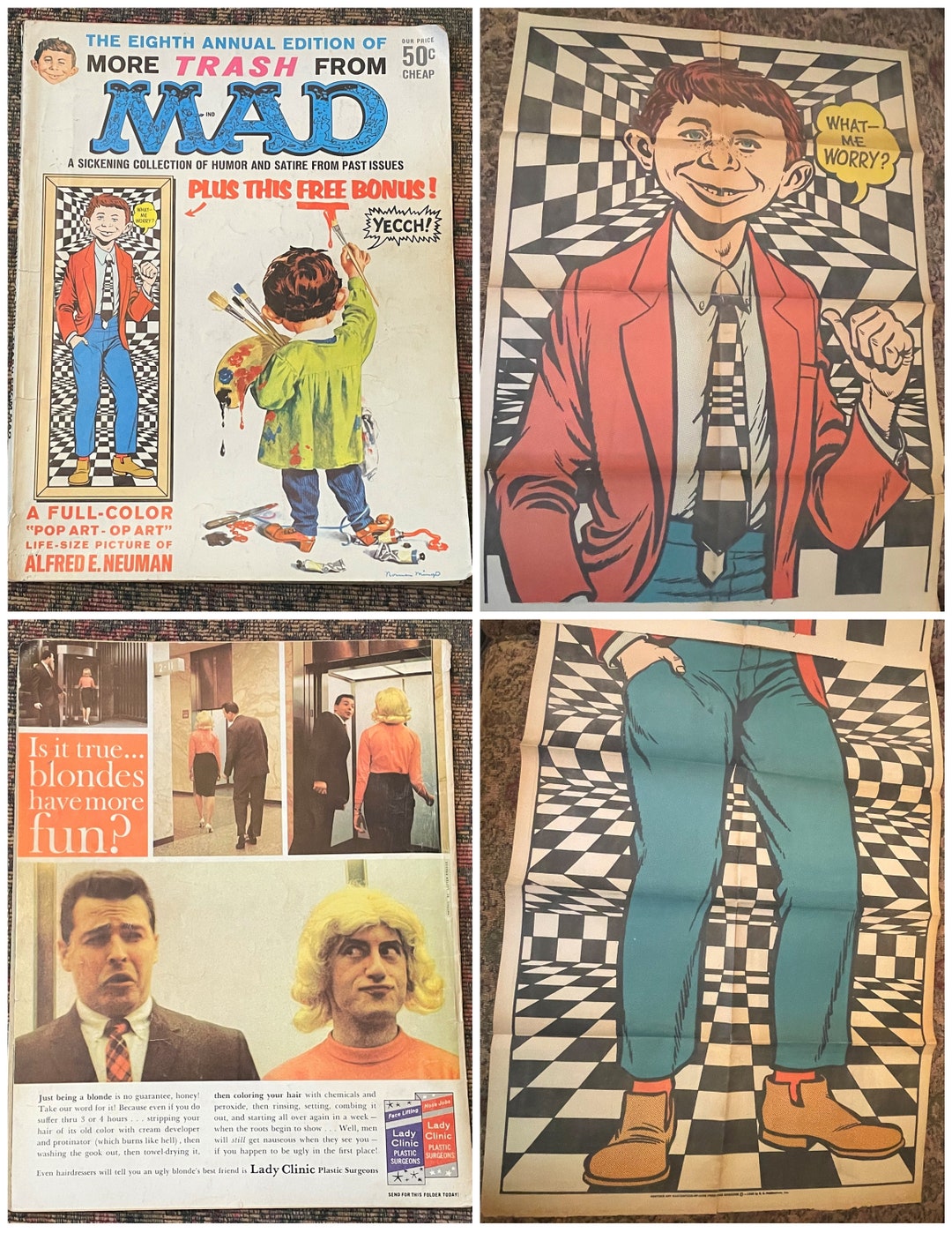 70年代 alfred e neuman ポスター Alfred E. Neuman the Eighth Annual Edition of More Trash From Mad