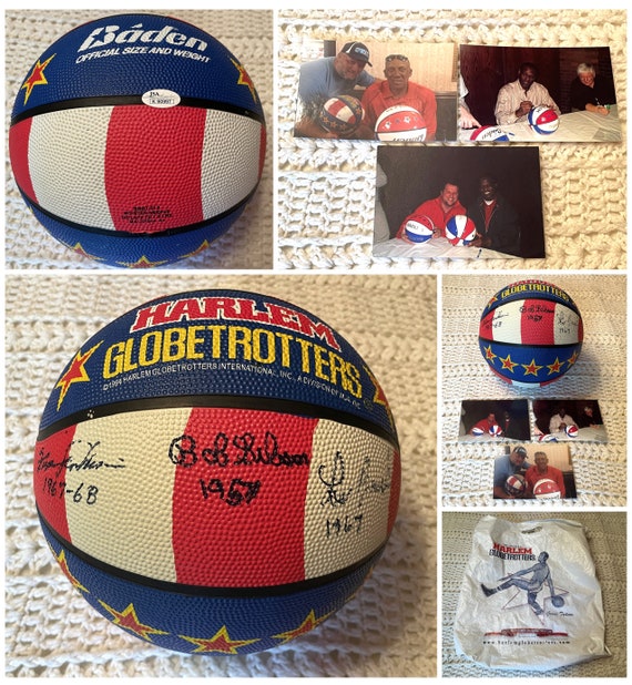 Rare Harlem Globetrotters Basketball SIGNED by Baseball Hall of Rare Harlem Globetrotters Basketball SIGNED by Baseball Hall of
