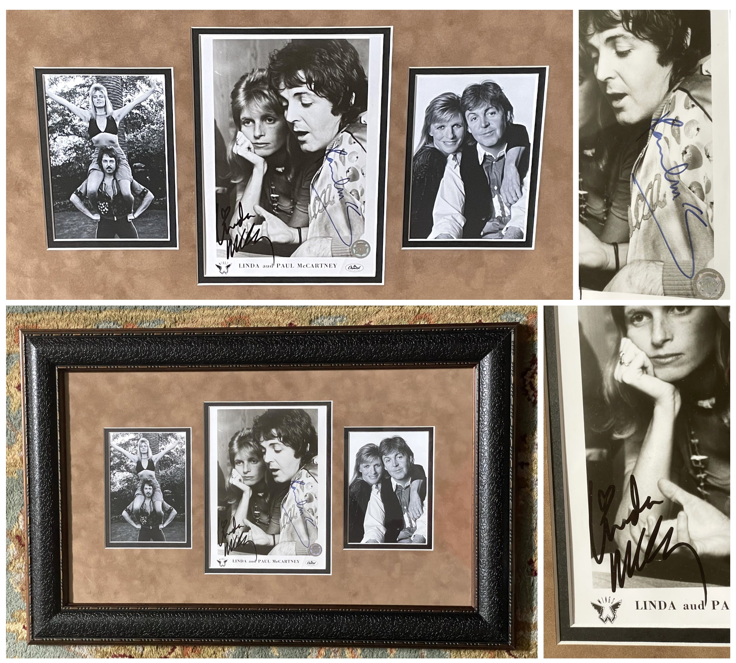 【希少】Paul & Linda McCartney 直筆サイン入りアートワーク Linda Mccartney & Paul Mccartney of the Beatles, Boldly SIGNED