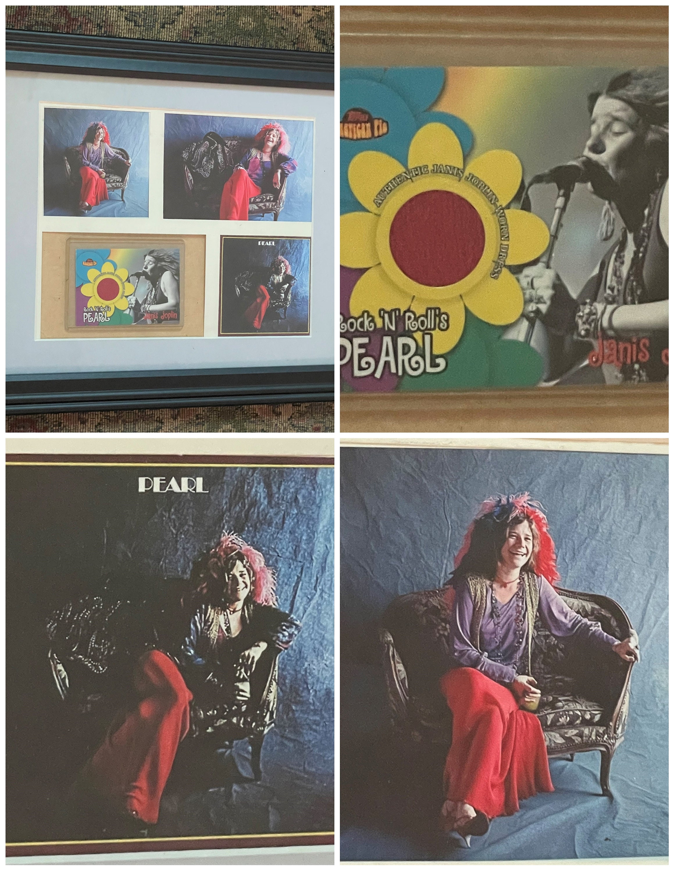 2001 Topps Janis Joplin Dress 実使用ドレスカード Framed Janis Joplin Display With Topps 2001 Worn Dress Relic Card