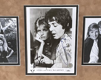 Linda Mccartney & Paul Mccartney of the Beatles, Boldly SIGNED