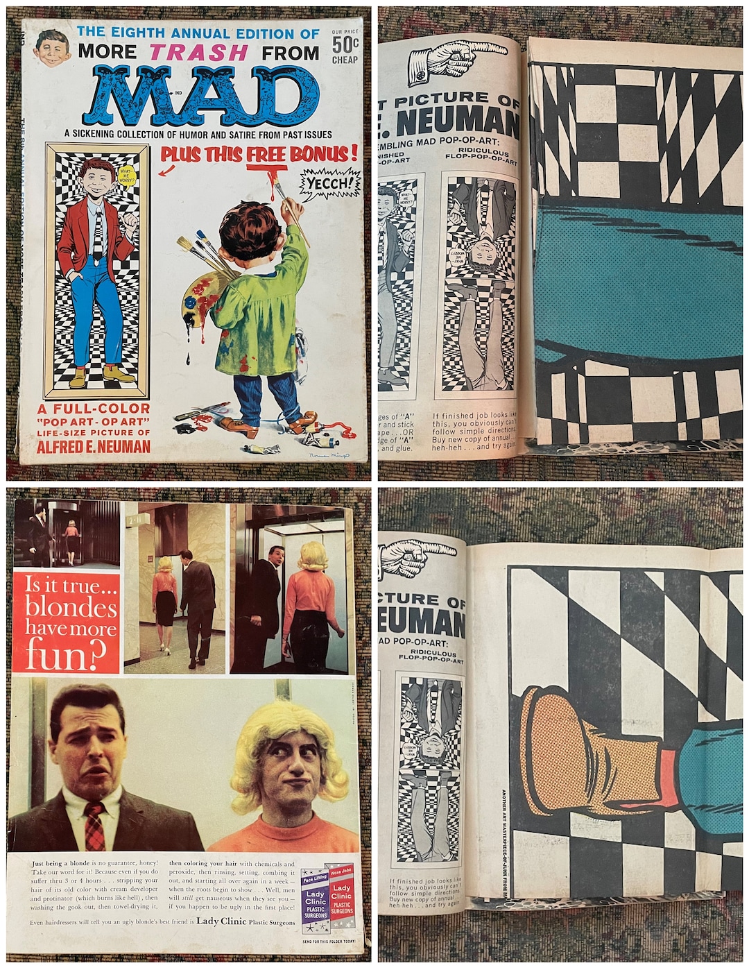 70年代 alfred e neuman ポスター Vintage MAD Magazine Alfred E. Neuman Middle of the Road