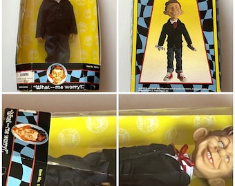 Rare, Vintage, 1998 Vintage Alfred E Neuman "Mad Magazine" 11" Action Figure Doll Complete in Box NEW