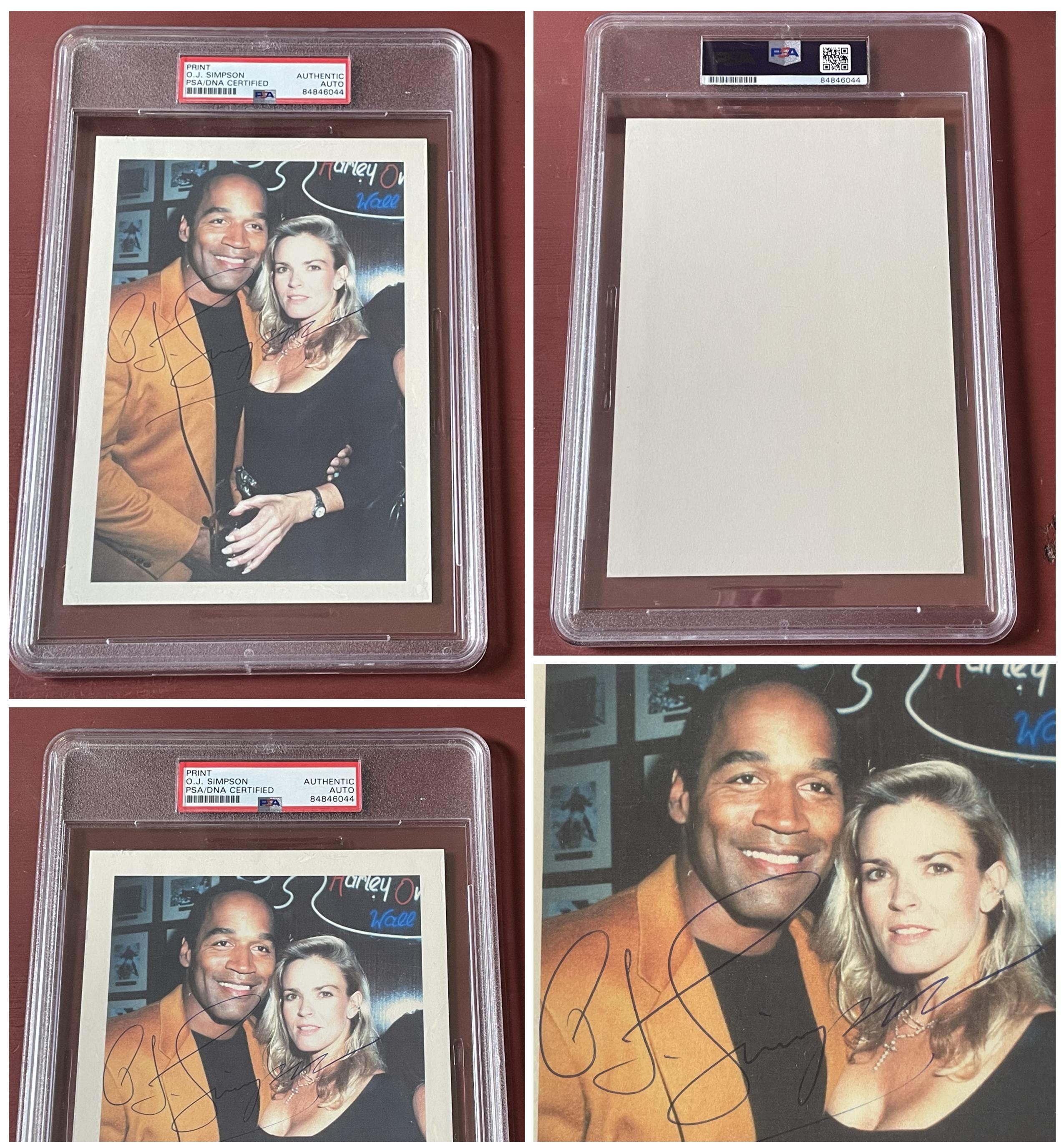 Incredibly Rare O.J. Simpson SIGNED Photograph With Nicole Brown
