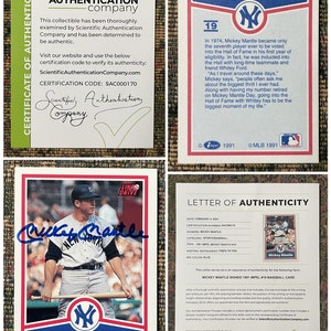 Extremamente raro Mickey Mantle NY Yankees ASSINADO 1991 Impel #19 Cartão de beisebol, quase perfeito com certificado de autenticidade (COA)