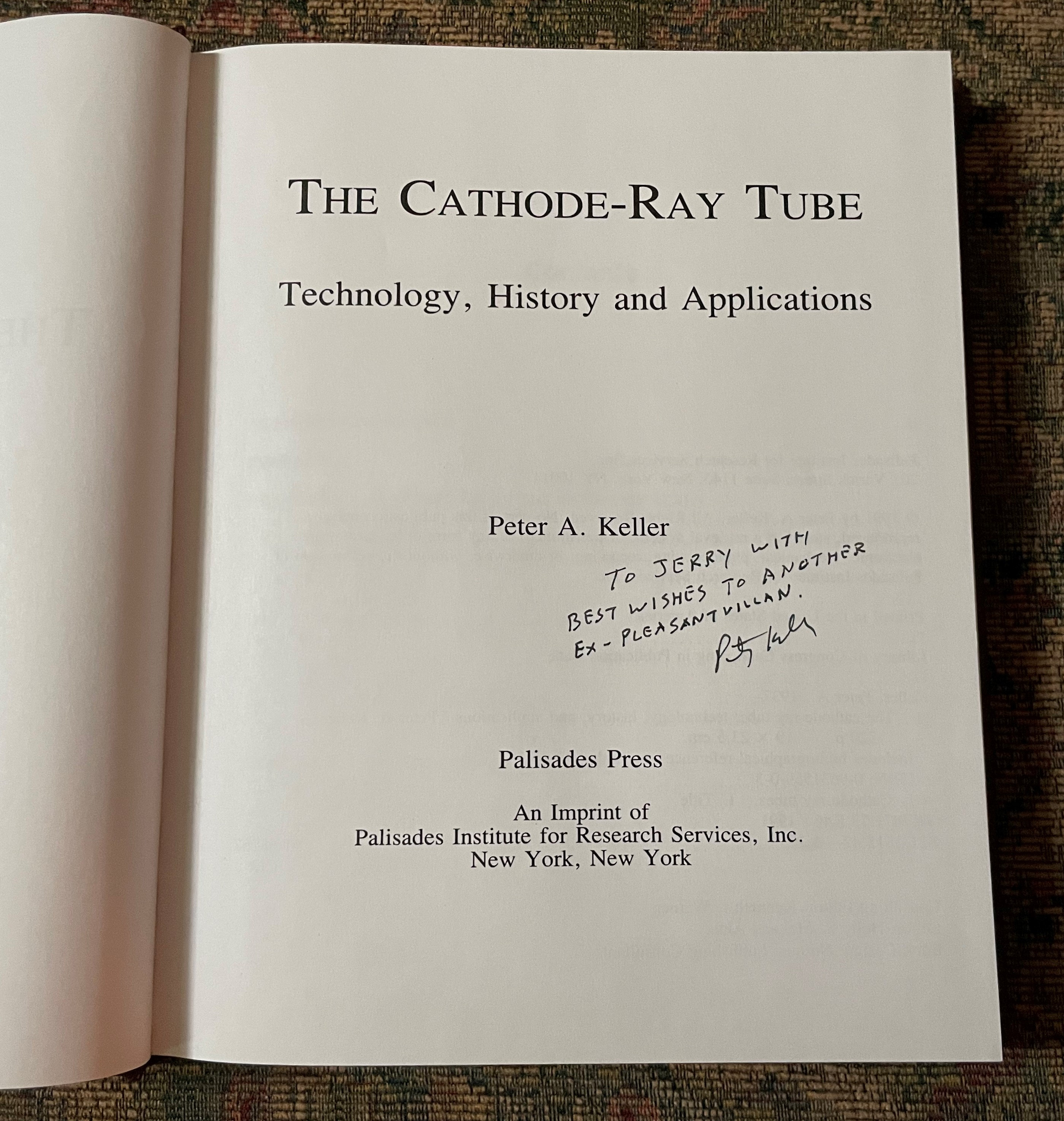 The Cathoderay Tube Hardcover 1st Edition Book 1991 SIGNED &