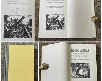 Ernest Hemingway&#39;s For Whom the Bell Tolls, Special Edition, Number 92 Hard Cover Book SIGNED by LYND WARD, the Books Famous Illustrator