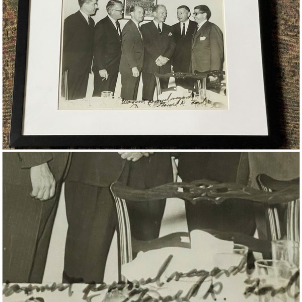 Rare, Vintage, Hard to Find, Framed, Matted, President Gerald R. Ford SIGNED Autographed Congressman Photo Photograph 8x10, 12x15 Matted