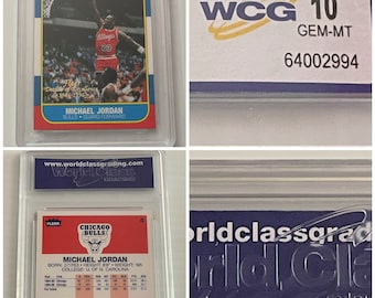 Hard to Find MICHAEL JORDON 1996-97 Fleer #4 Decade of Excellence 1986 Rookie Card Graded WCG  Gem-Mt 10, Gem Mint 10