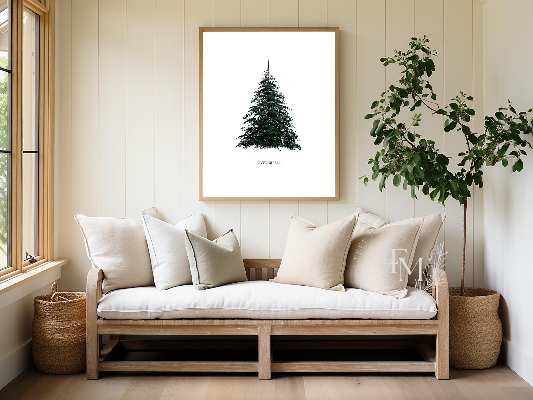 Evergreen Tree Art Print: Mountain Nursery Decor - Etsy