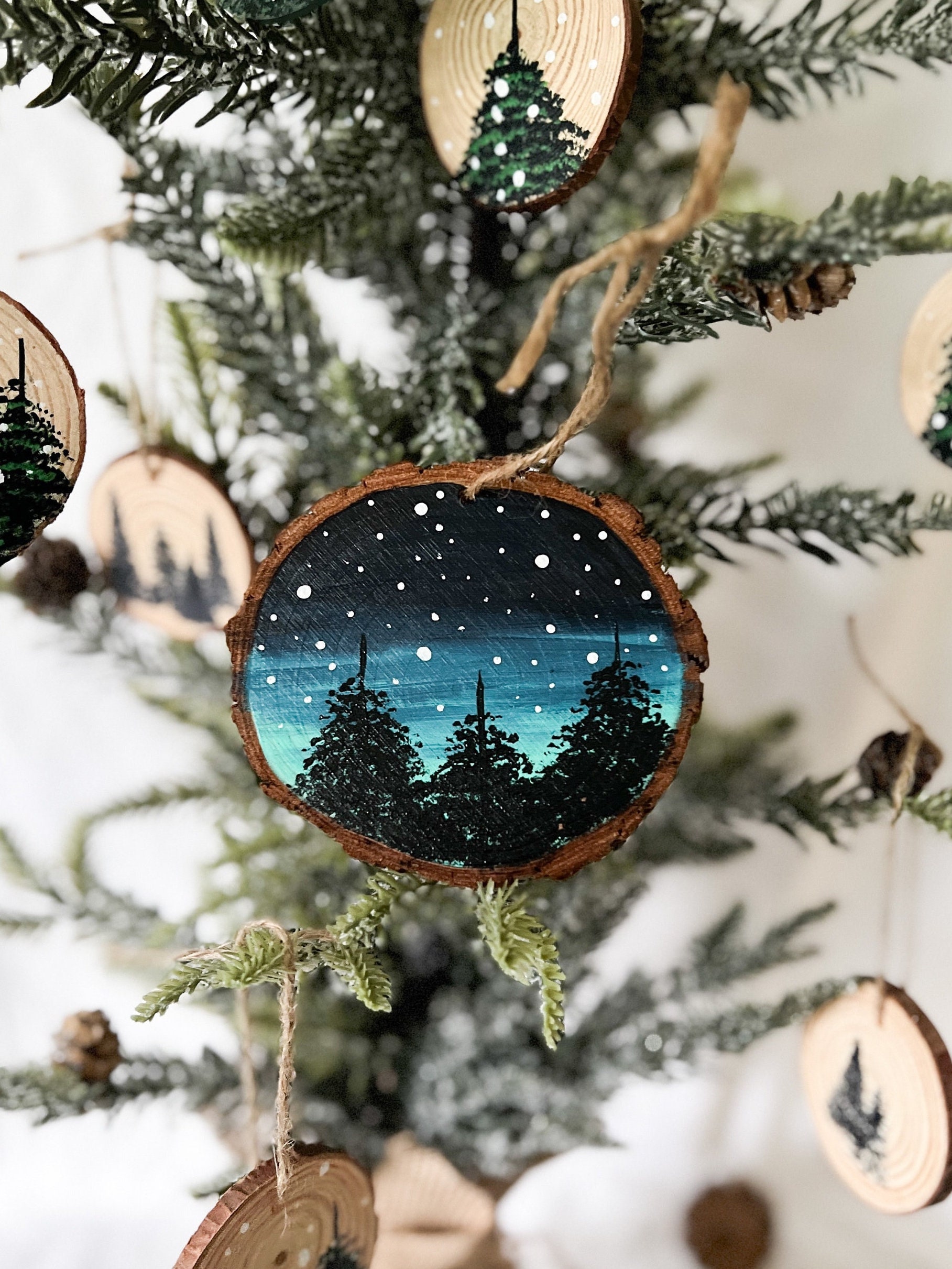 Wilderness Wood Christmas Ornaments Personalized, Christmas Ornaments, Wood  Ornaments, Rustic Holiday Ornament, Layered, 3D 
