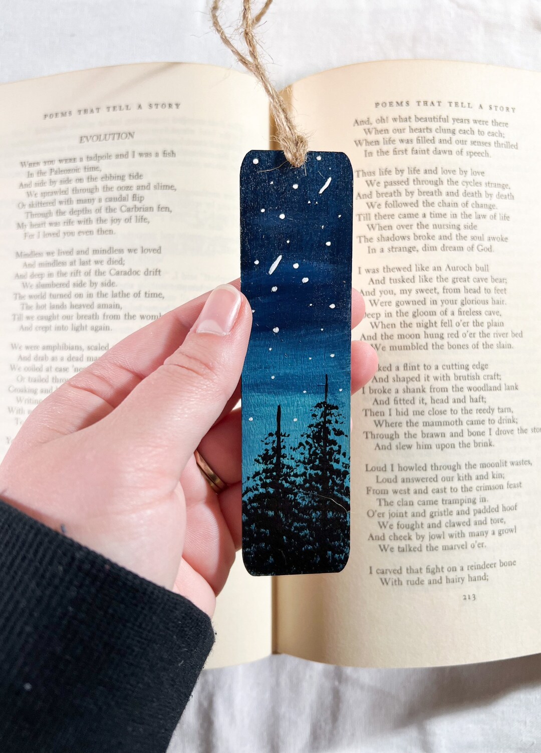 Hand-Painted Colorful Wood Bookmark - Patzún Belt