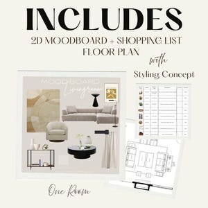 Virtueel interieurontwerp | Moodboard op maat, plattegrond | Kamerrenovatie | E-design afbeelding 2