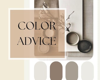 Paleta de cores personalizada para pintura | Serviços virtuais de design de interiores | Pacote de design online | Consultoria de cores