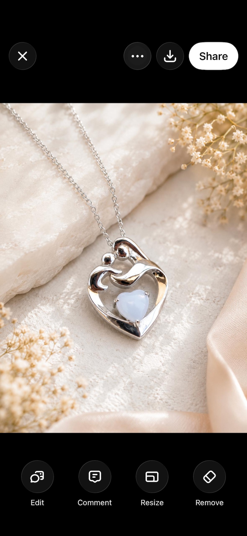 Mother holding child Breastmilk Pendant image 5