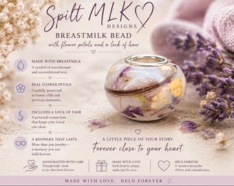 Breastmilk Bead with flower petals