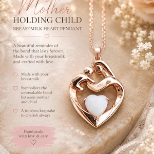 Mother holding child Breastmilk Pendant image 1