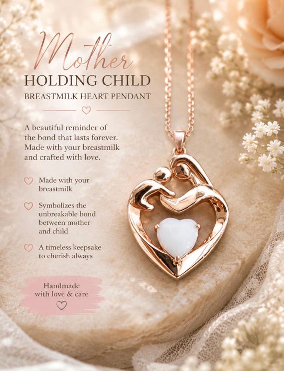 Mother holding child Breastmilk Pendant