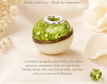 Breastmilk Bead with Birthstone
