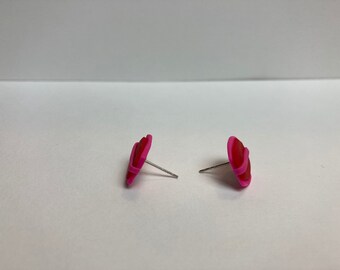 Red and Pink Geometric Earrings