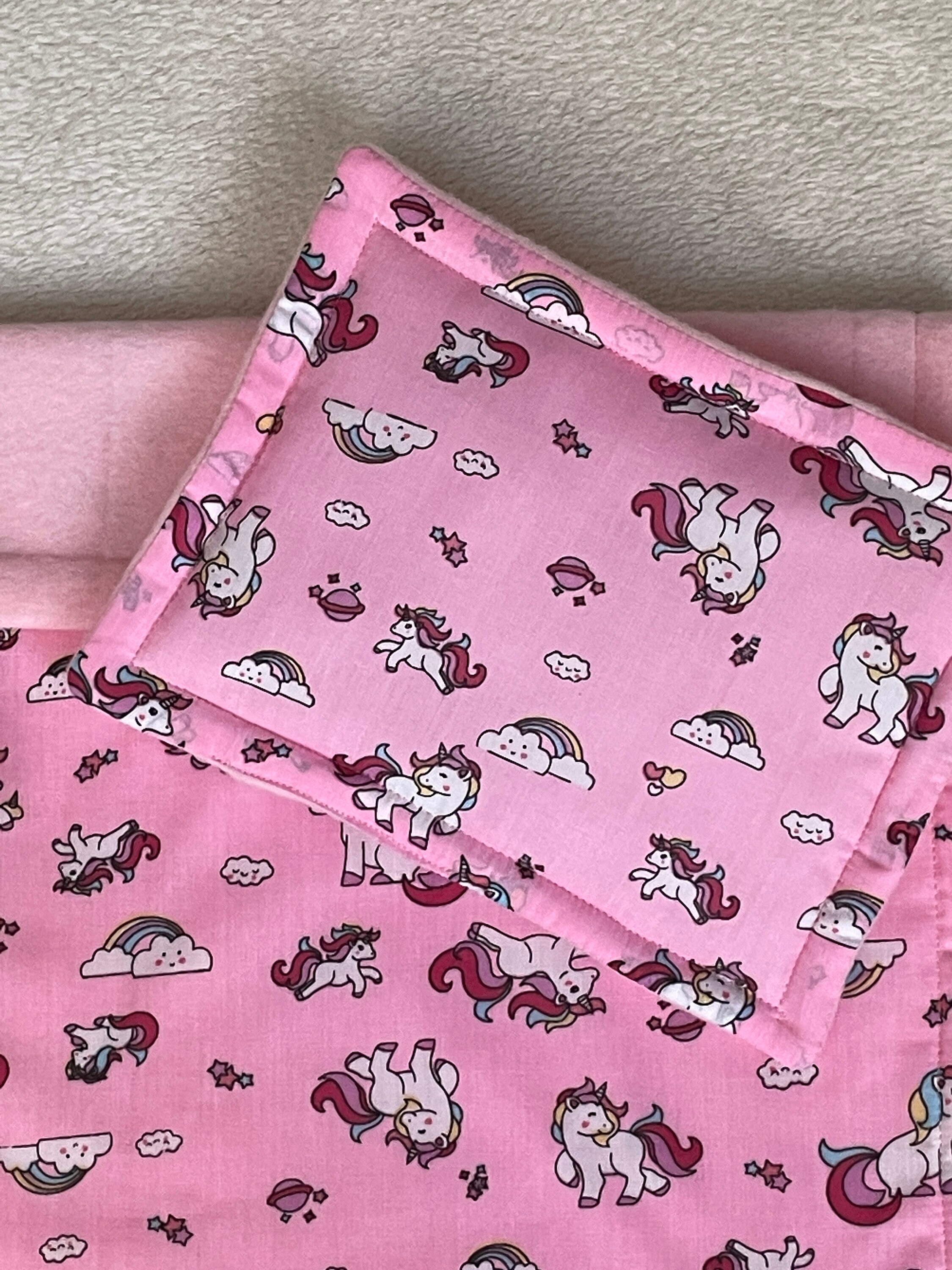 Dolls Pram/cot Large Unicorn Blanket and Pillow Set. Etsy UK