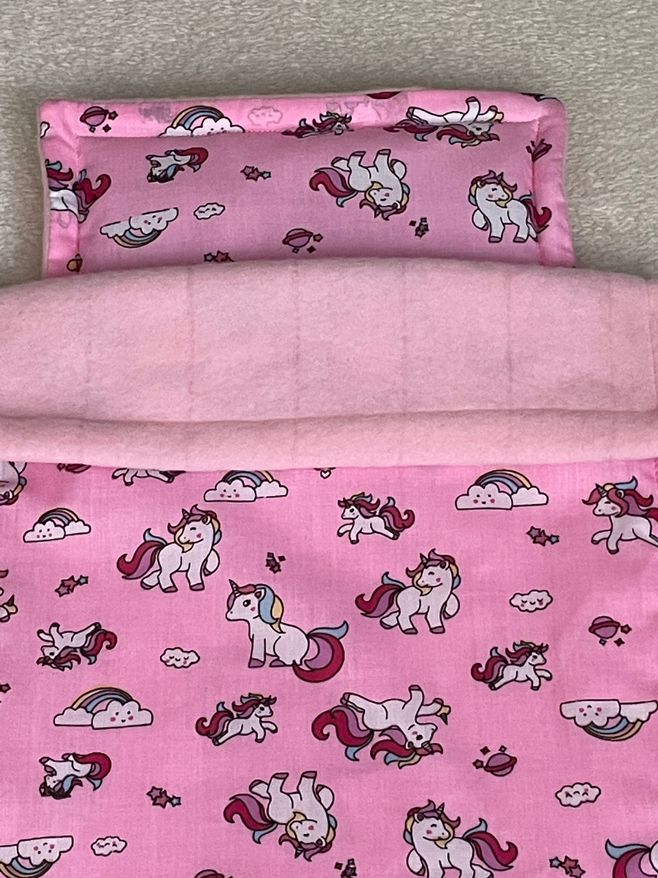 Dolls Pram/cot Large Unicorn Blanket and Pillow Set. Etsy UK